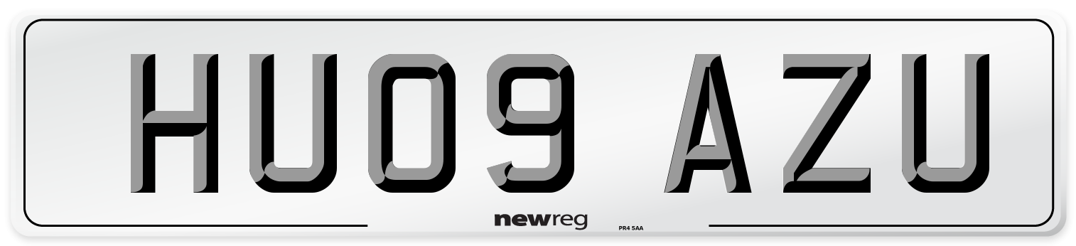 HU09 AZU Number Plate from New Reg
